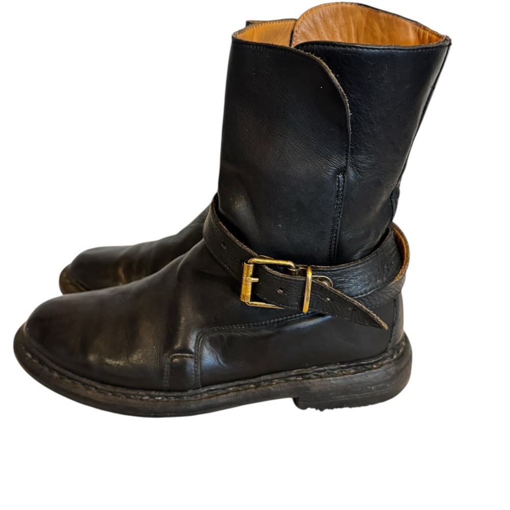 AUTHENTIC Burberry Leather Ankle Moto Boots (Vintage) - Picture 2 of 11
